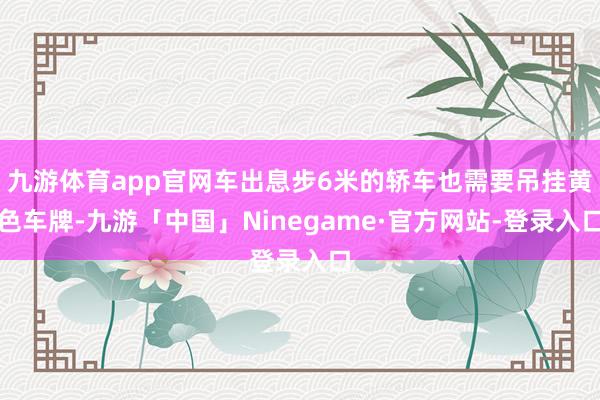 九游体育app官网车出息步6米的轿车也需要吊挂黄色车牌-九游「中国」Ninegame·官方网站-登录入口