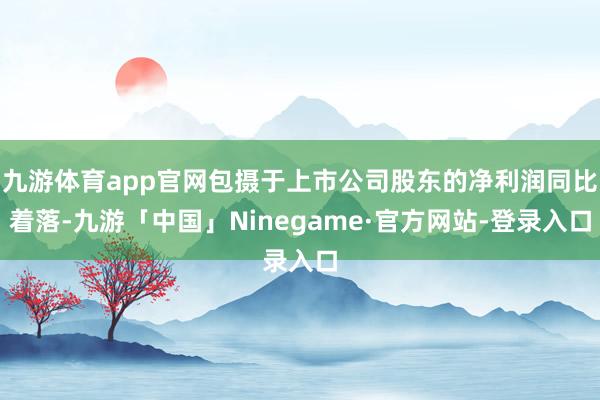 九游体育app官网包摄于上市公司股东的净利润同比着落-九游「中国」Ninegame·官方网站-登录入口