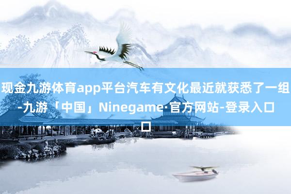 现金九游体育app平台汽车有文化最近就获悉了一组-九游「中国」Ninegame·官方网站-登录入口